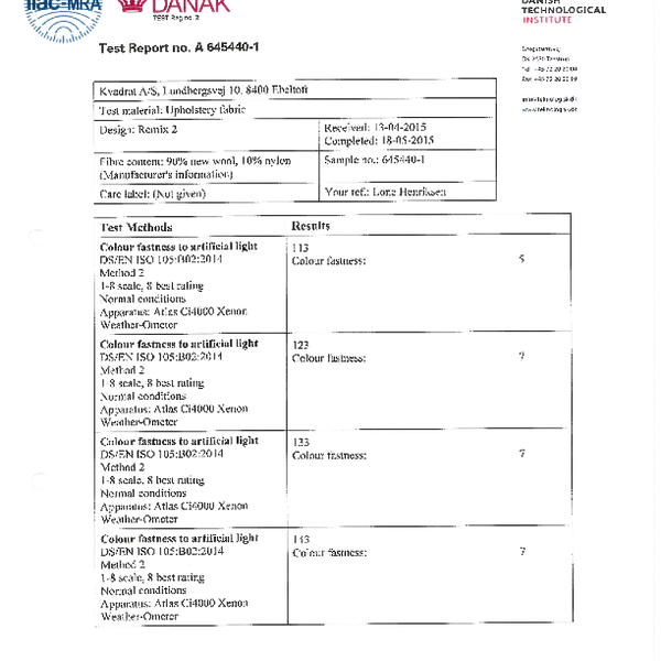remix - lightfastness BS EN ISO 105 B02